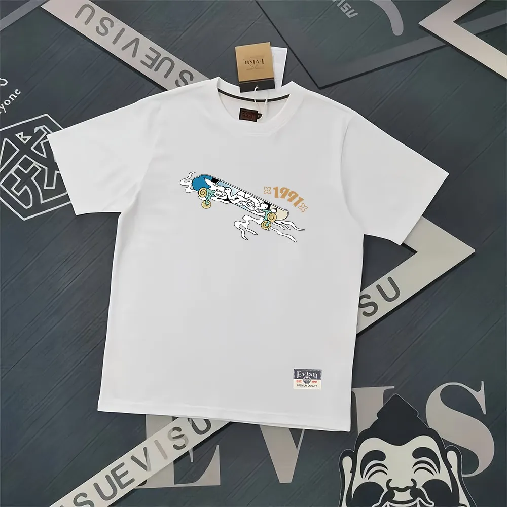 Evisu 2025New Arrival T ⚠ Quality⚠ Same Style T 。 ，Black S-XXL，White S-XXL，Gray M-XXL，Red S-XXL， Red M-XXL